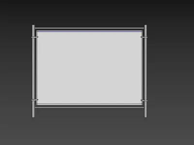 low poly fence chain link Low-poly 3D model