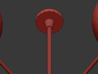 Copper Light Chandelier 5 3D model