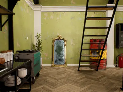 Loft Interior Scene  3D model