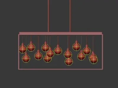 ZARINA light fixture with balls hanging from it 3D model