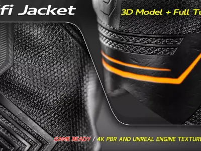 Scifi Jacket 3D Model Low-poly 3D model