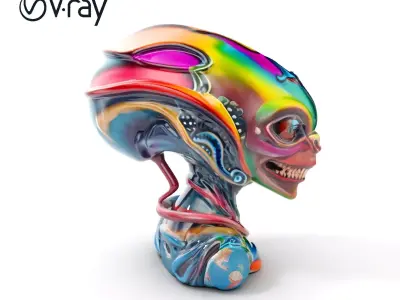 Vibrant Alien Creature Model Pack Low-poly 3D model