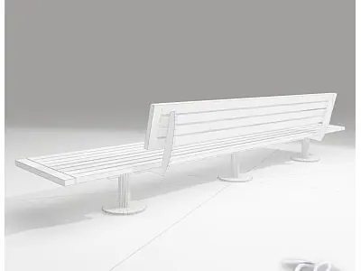 BENCH STEEL BASE 2 3D model