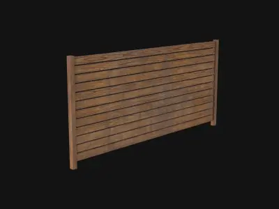 Wooden Fence Low-poly 3D model