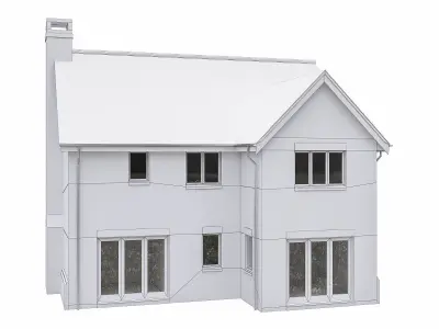 Neighborhood Houses P06 Low-poly 3D model