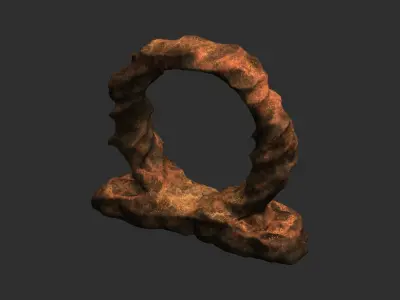Stone Portal 1 - Dust Low-poly 3D model