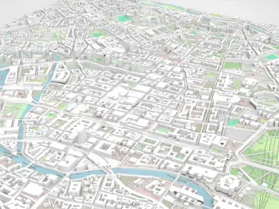 Cityscape Berlin Germany 3D model purchase