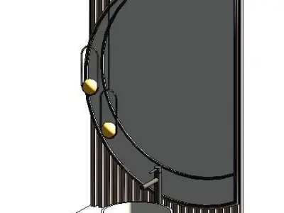 Modern Vanity Unit with Basin - Sink Fixture - Mirror 3D model