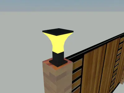 Main gate 3D model and a beautiful gate light 3D model