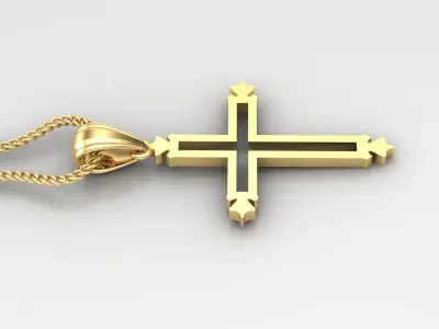 High Cross Pendant Light Gold 18K 4CP029 3D print model