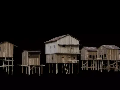 Wooden Houses collection 3D model