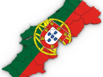 3d Political Map of Portugal 3D model