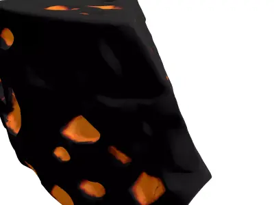 Glowing Cracked Lava Rock Low-poly 3D model