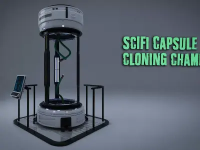 Sci-Fi Capsule Cloning Chamber Device Asset 3D model