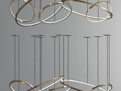 Modern pendant light collection 07 3D model