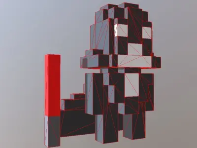 Darth Vader Voxel style  Low-poly 3D model