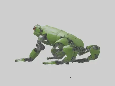 Robot version of a frog model Low-poly 3D model