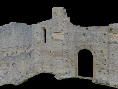 Monastery Ruins Wall Entrance Photoscan PBR Low-poly 3D model