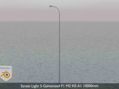 Street Light 5 Galvanized F1 M2 K0 A1 10000mm  Low-poly 3D model