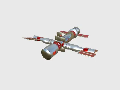Satellite F10 China - SciFi Space Design Low-poly 3D model