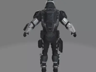 Cyberpunk Street Enforcer  Sci-Fi Soldier Character Low-poly 3D model