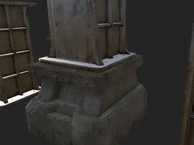 Mech Pillar Low-poly 3D model