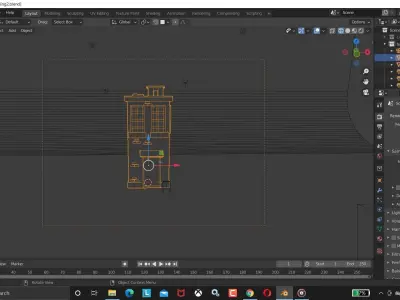 Low poly building toy house with windows and doors 3D model