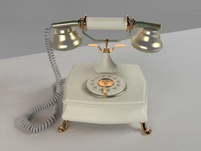 Bedroom furniture set dressing table classical phone and lamp 3D model