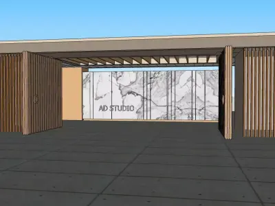 gate house 3D model  3D model