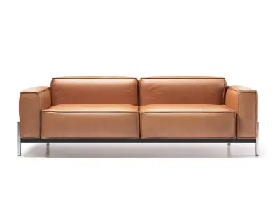 DS-21-23 two seater sofa in tan leather 3D model