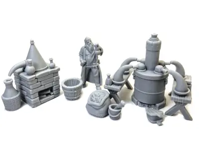 MEDIEVAL DISTILLERY ROOM 3D print model