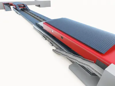 Train Station 02 Low-poly 3D model