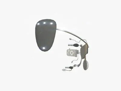 SciFi Glasses E08 Gray White - Character Design Fashion Low-poly 3D model