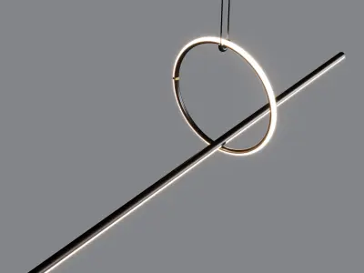 FLOS Small Circle and Line Arrangements Light by Michael  Low-poly 3D model