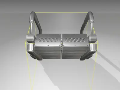 Futuristic Stairs - 7 - Basic Textures Low-poly 3D model