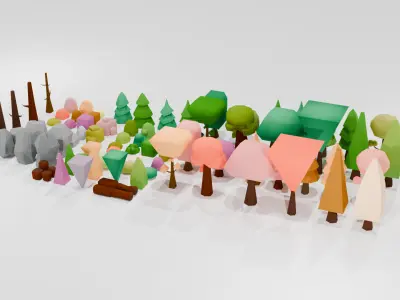 MORE THAN 100 GAME ASSEETS Low-poly 3D model