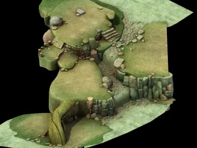 Disney main city - cliff 03 3D model