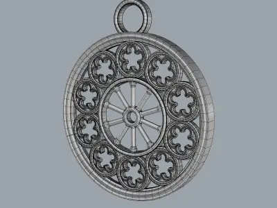 Rose Window Pendant 3D print model