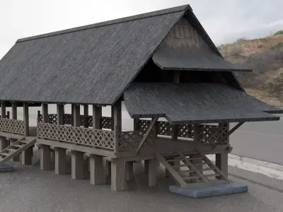 Traditional Houses - Rumah Baileo Low-poly 3D model