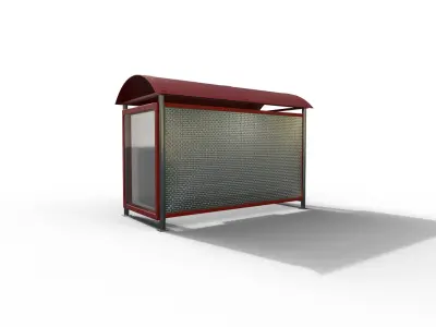 Modern bus stop Low-poly 3D model buy