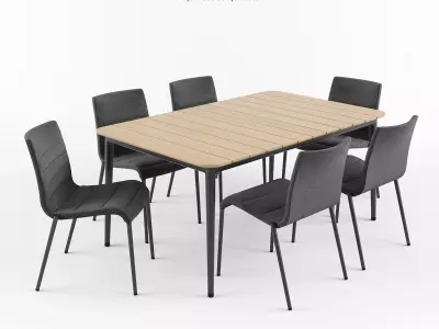 CORE Chair and Table by CANE-LINE 3D model