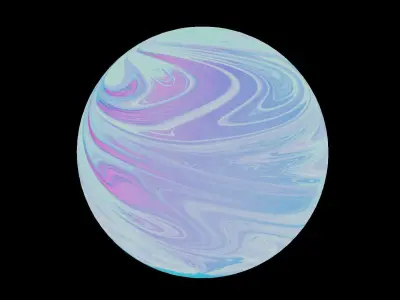 HDR Panoramic Sky - 6  Alien FLUID ART Low-poly 3D model