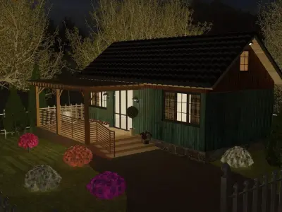 Villa house 3D model 33