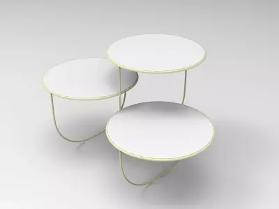 Trio Coffee Table Low-poly 3D model