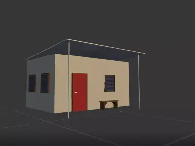 Low poly african house Low-poly 3D model