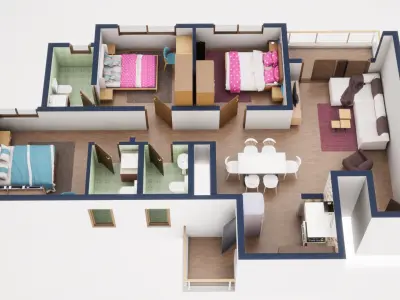 3D Floor Plan Model 55 3D model