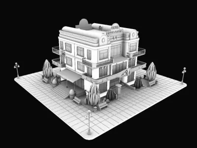 Model STYLIZED BUILDING - Hotel 3 3D model