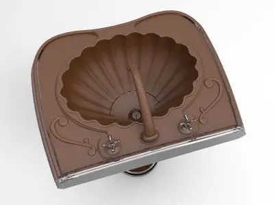 sinkk sink with pedestal 3D print model