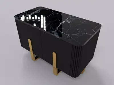 Side table with 2 door  3D model