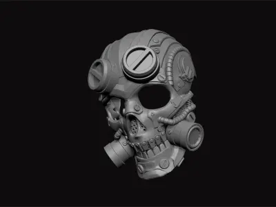metal skull cyborg army airsoftgun mask 3D print model